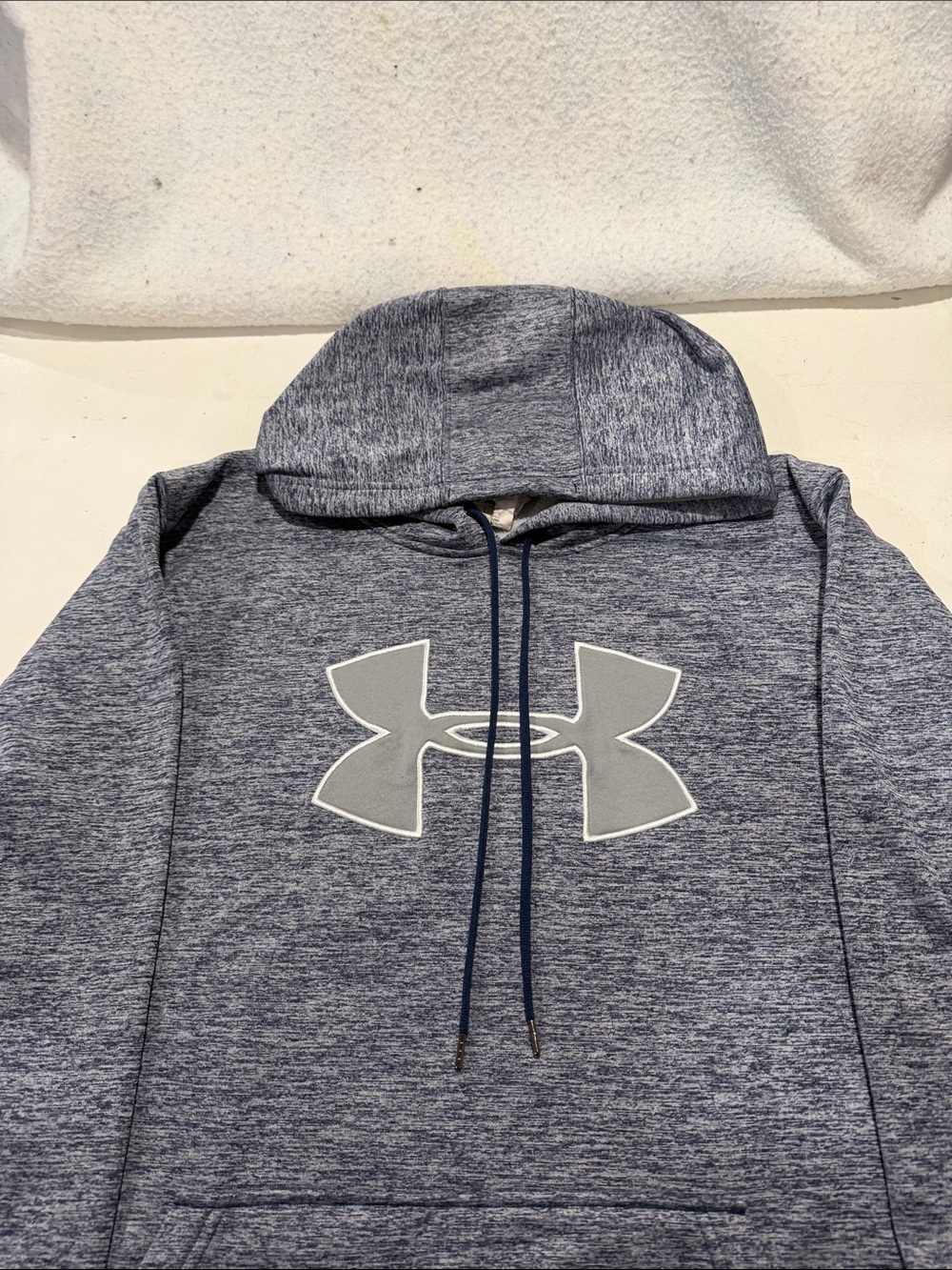 Under Armour Heather Navy and Light Gray Logo Hoodie - Picture 5 of 6
